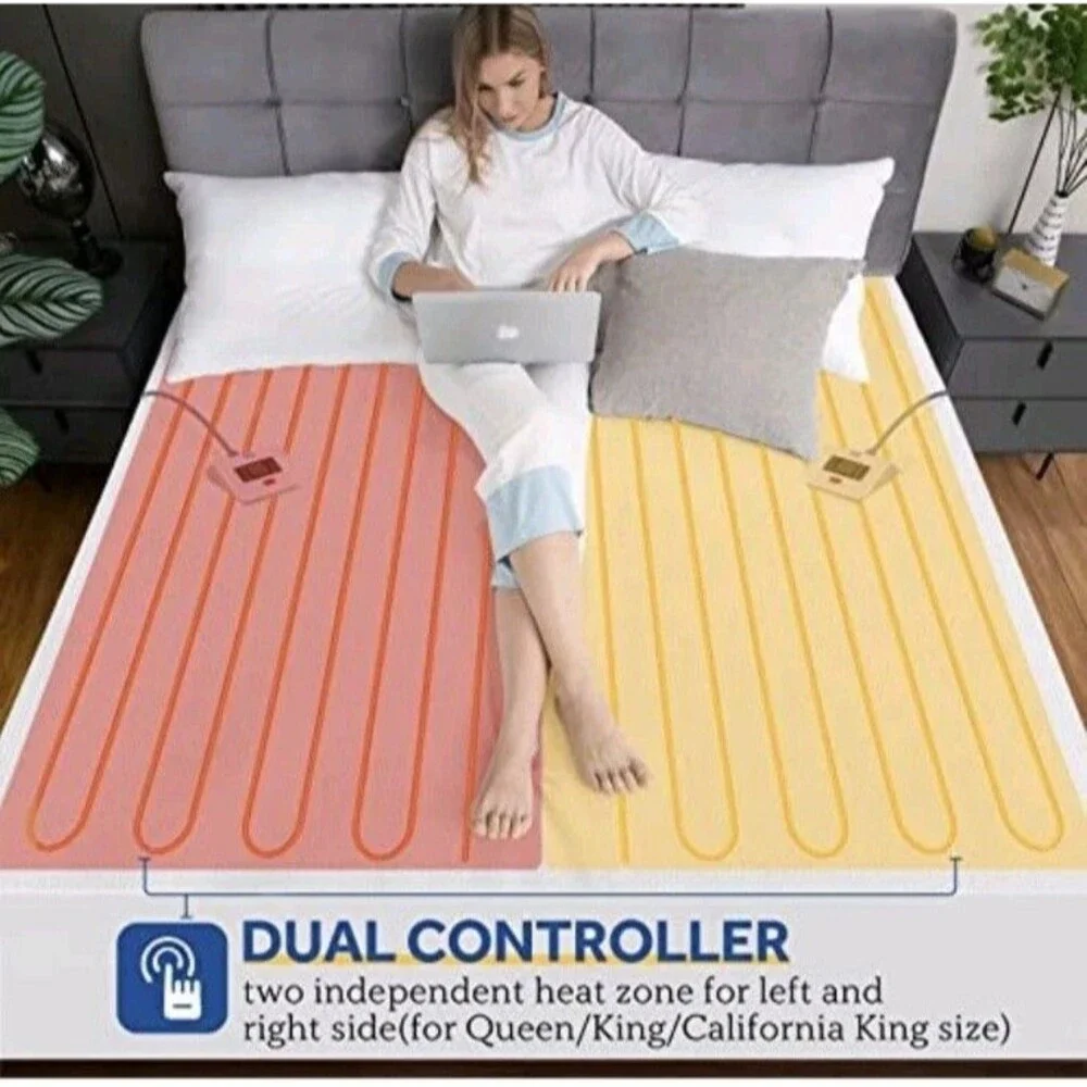 Sealy 3M Scotchgard Heated Mattress Pad Cotton Electric Bed Warmer King Size